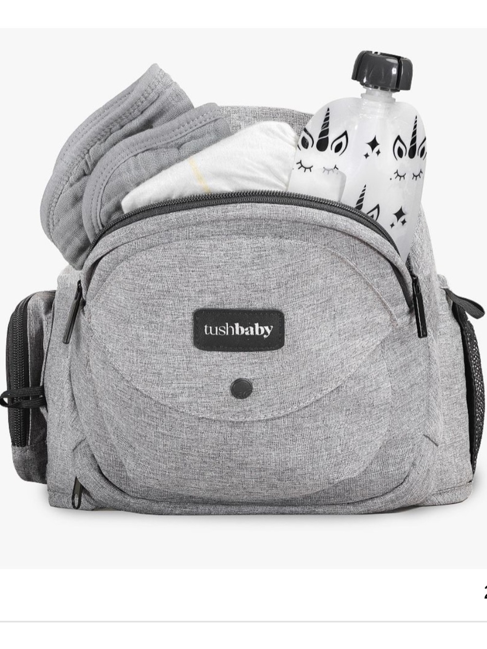 Tushbaby Gray hip carrier Travel & Diaper Shoulder Bag